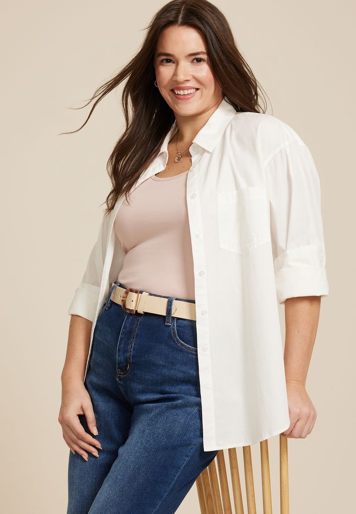 Plus Size Scoop Neck Tunic Tank Top - Image 3