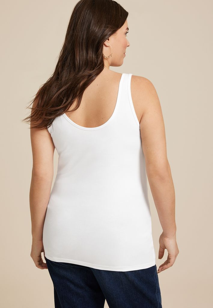 Plus Size Scoop Neck Tunic Tank Top - Image 2