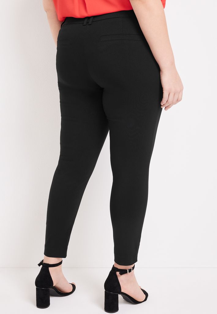 Plus Size Bengaline Constructed Waist Mid Rise Skinny Dress Pant - Image 2