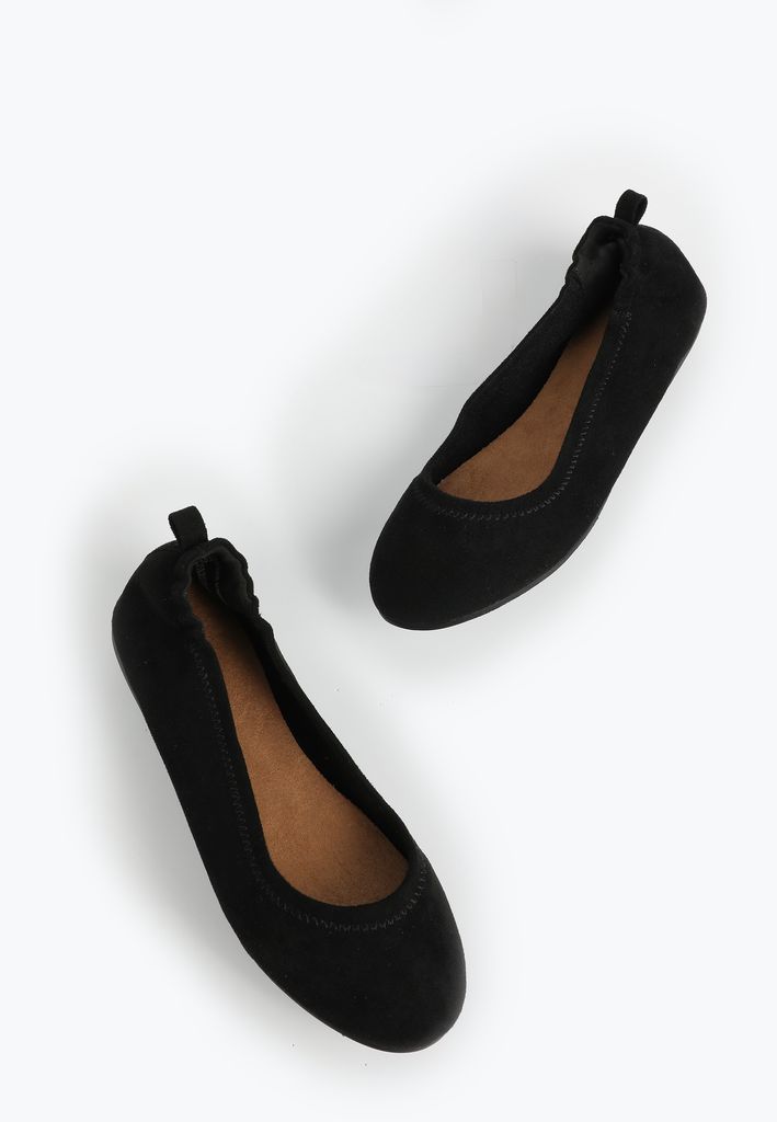 SuperCush Gwen Faux Suede Scrunch Back Ballet Flat - Image 2