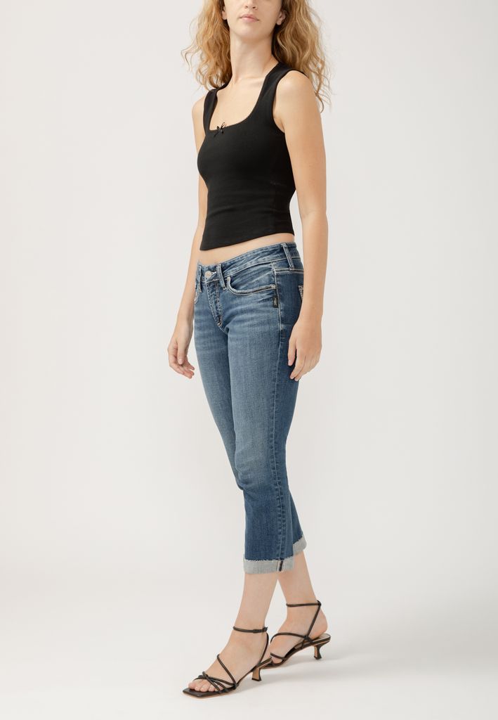 Silver Jeans Co.® Britt Curvy Low Rise Raw Cuff Hem Cropped Jean - Image 3