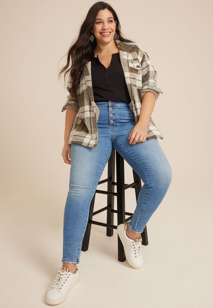 Plus Size m jeans by maurices™ Mid Rise Button Fly Jegging - Image 3