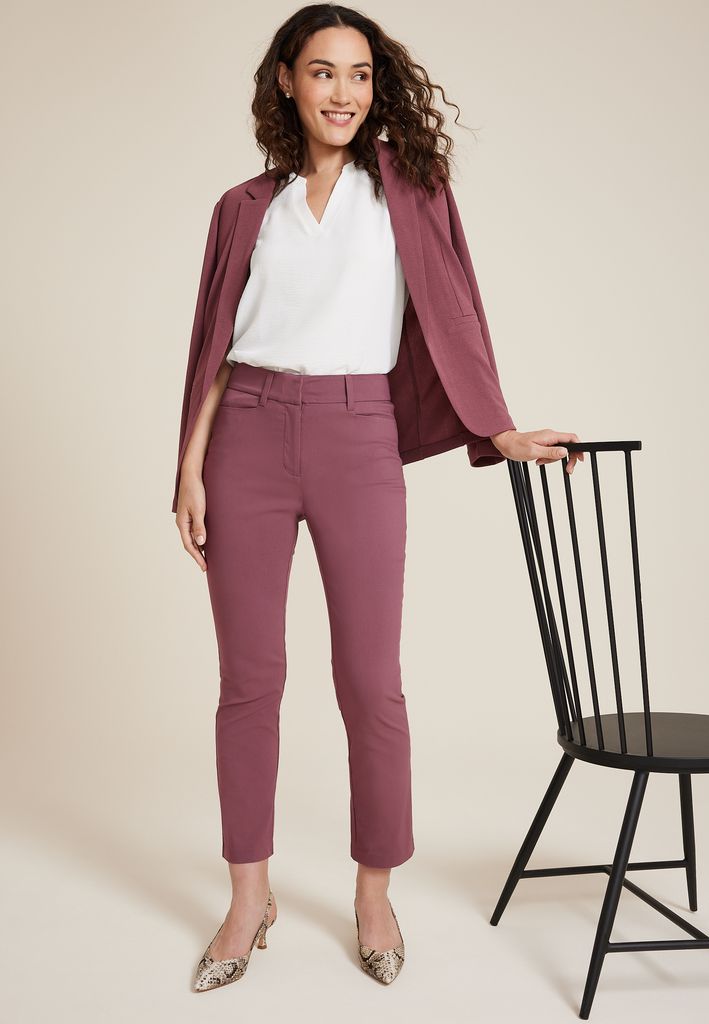 Bengaline Mid Rise Slim Straight Pant - Image 3