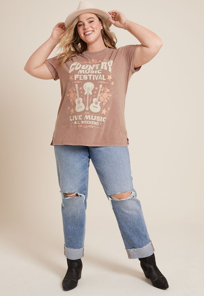 Plus Size Country Music Festival Oversized Fit Graphic Tee - Image 3