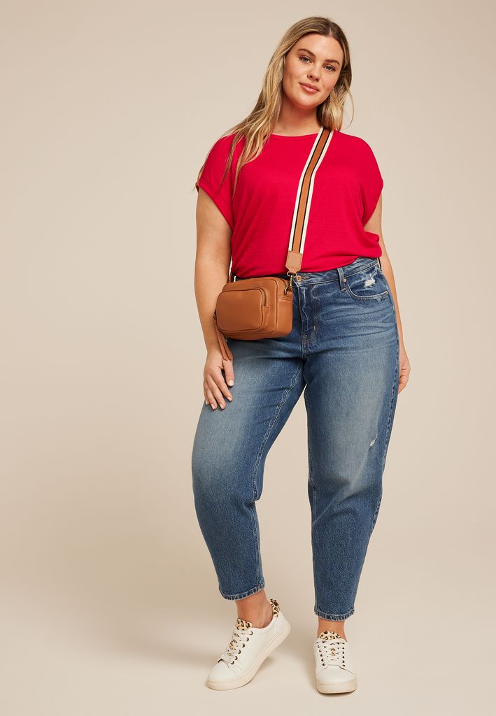 Plus Size 24/7 Clara Textured Short Sleeve Tee - Image 3
