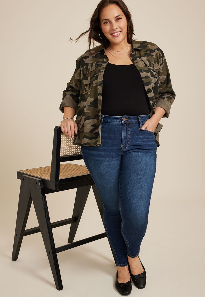 Plus Size Everflex™ Dark High Rise Super Skinny Jean - Image 3