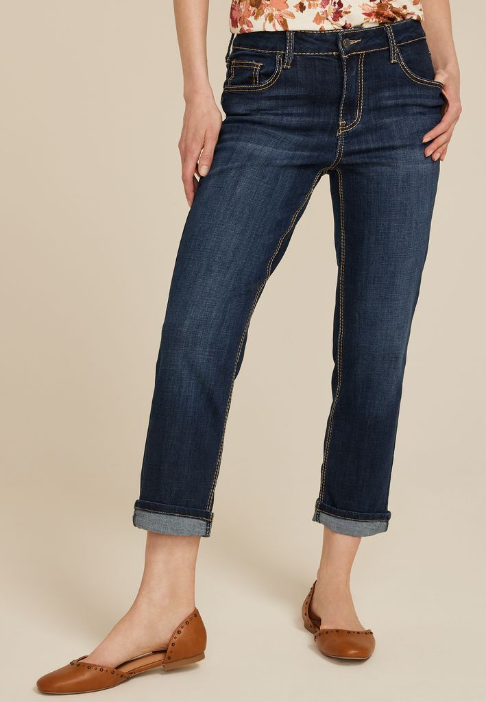m jeans by maurices™ Mid Rise Flap Pocket Straight Cropped Jean