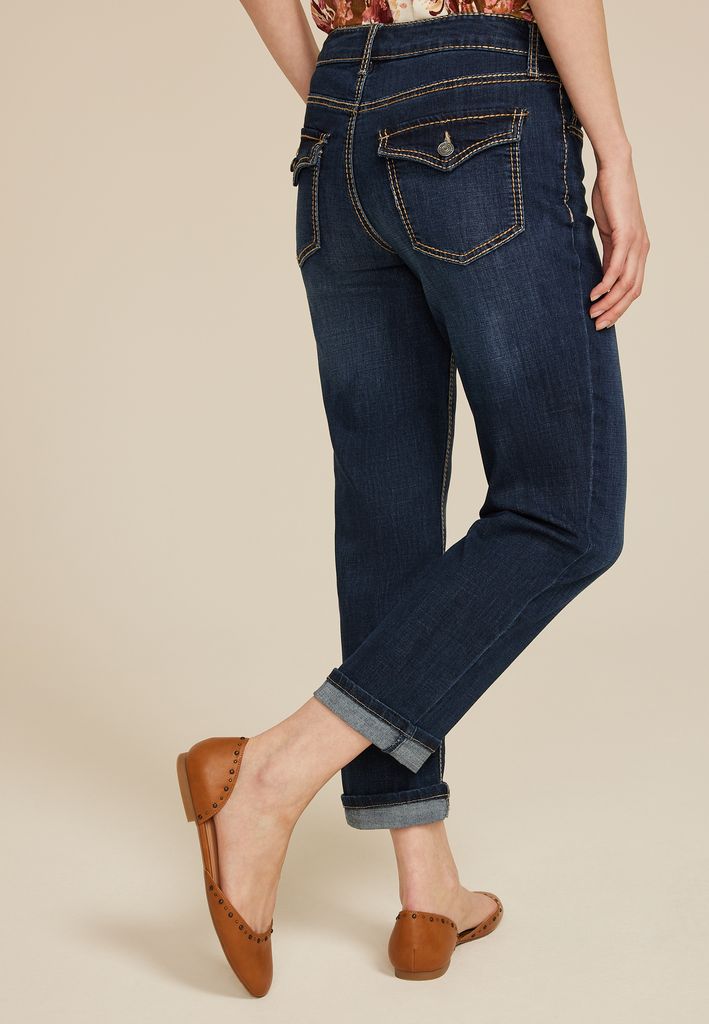 m jeans by maurices™ Mid Rise Flap Pocket Straight Cropped Jean - Image 2