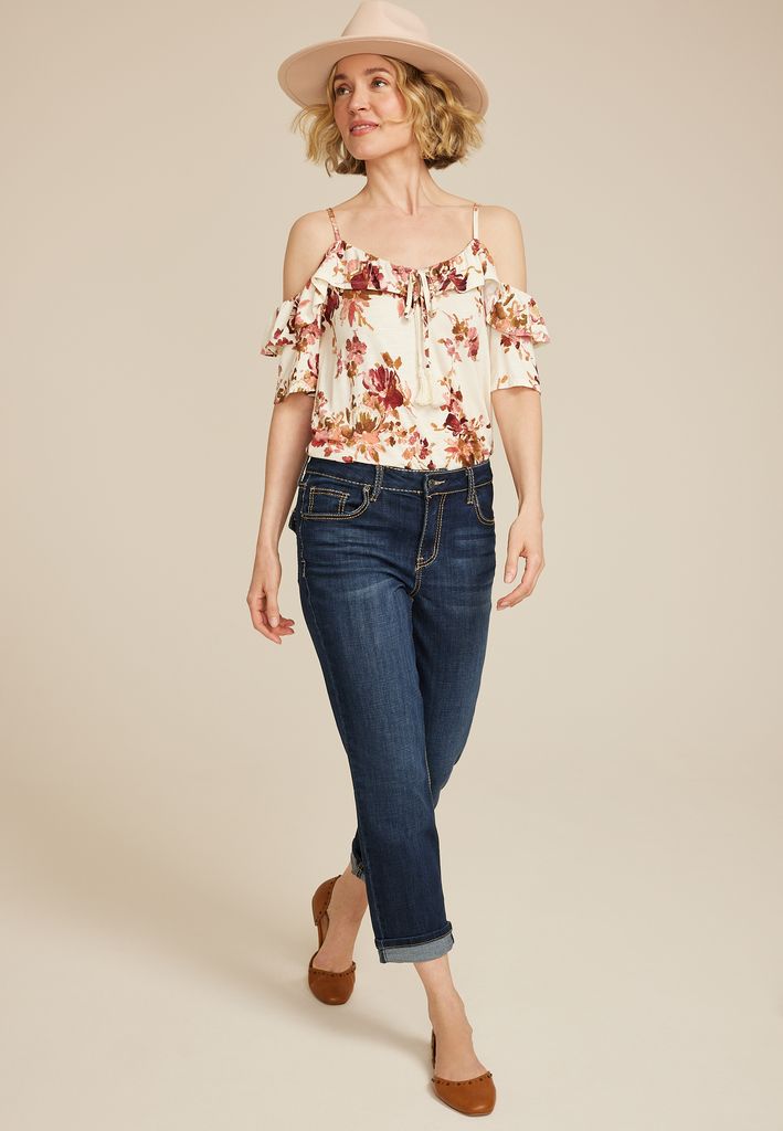 m jeans by maurices™ Mid Rise Flap Pocket Straight Cropped Jean - Image 3