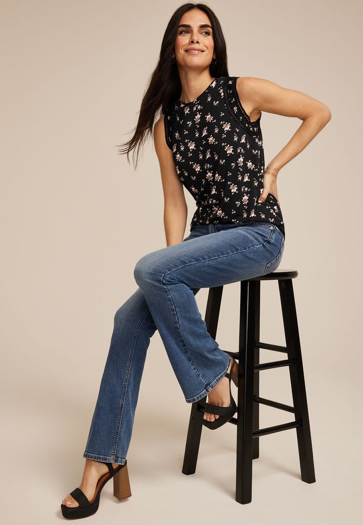 Floral Lattice Trim Tank Top - Image 3