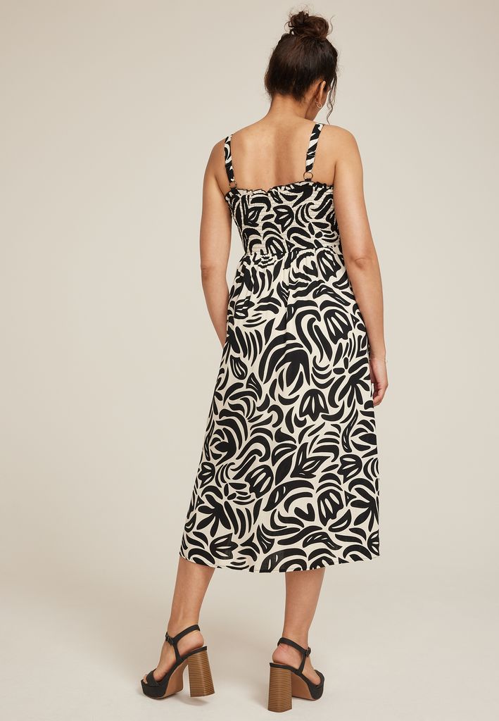 Bare Printed Smocked Midi Dress - Image 2