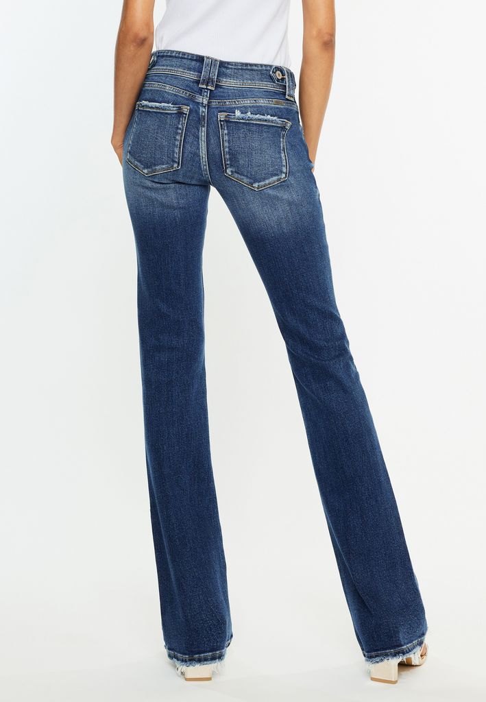 KanCan™ Mid Rise Double Button Frayed Hem Bootcut Jean - Image 2