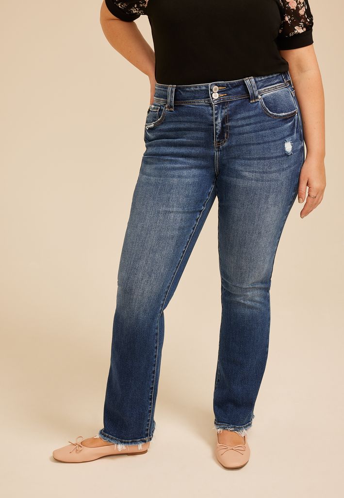 Plus Size KanCan™ Mid Rise Double Button Frayed Hem Bootcut Jean - Image 3