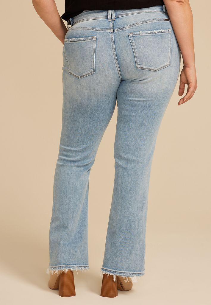 Plus Size KanCan™ Mid Rise Double Button Frayed Hem Bootcut Jean - Image 2