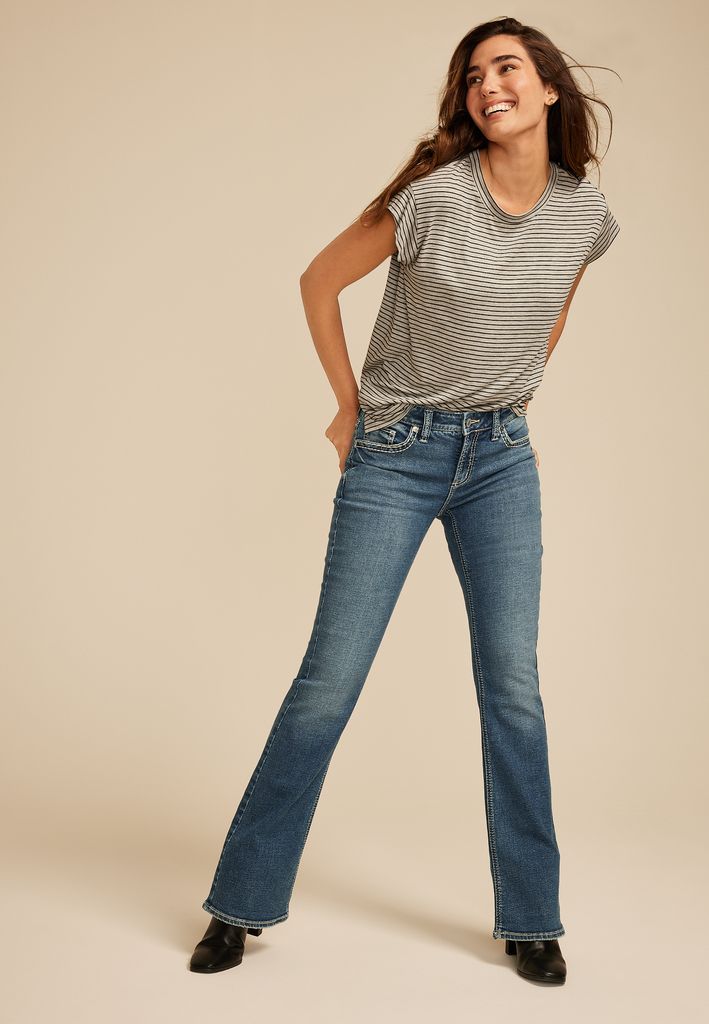 Silver Jeans Co.® Elyse Vintage Thick Stitch Mid Rise Bootcut Jean - Image 3