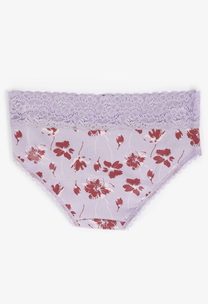 Simply Comfy Cotton Floral Hipster Panty - Image 2