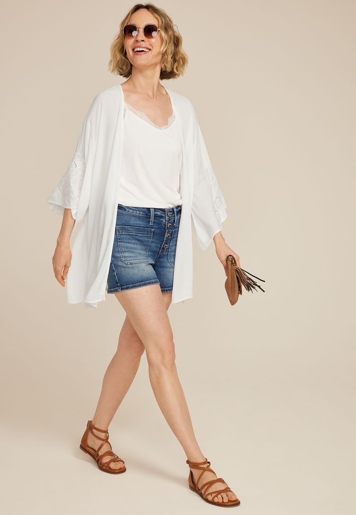 Embroidered Sleeve Kimono - Image 3