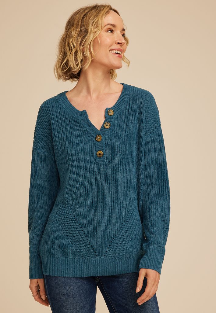 Slouchy Henley Sweater