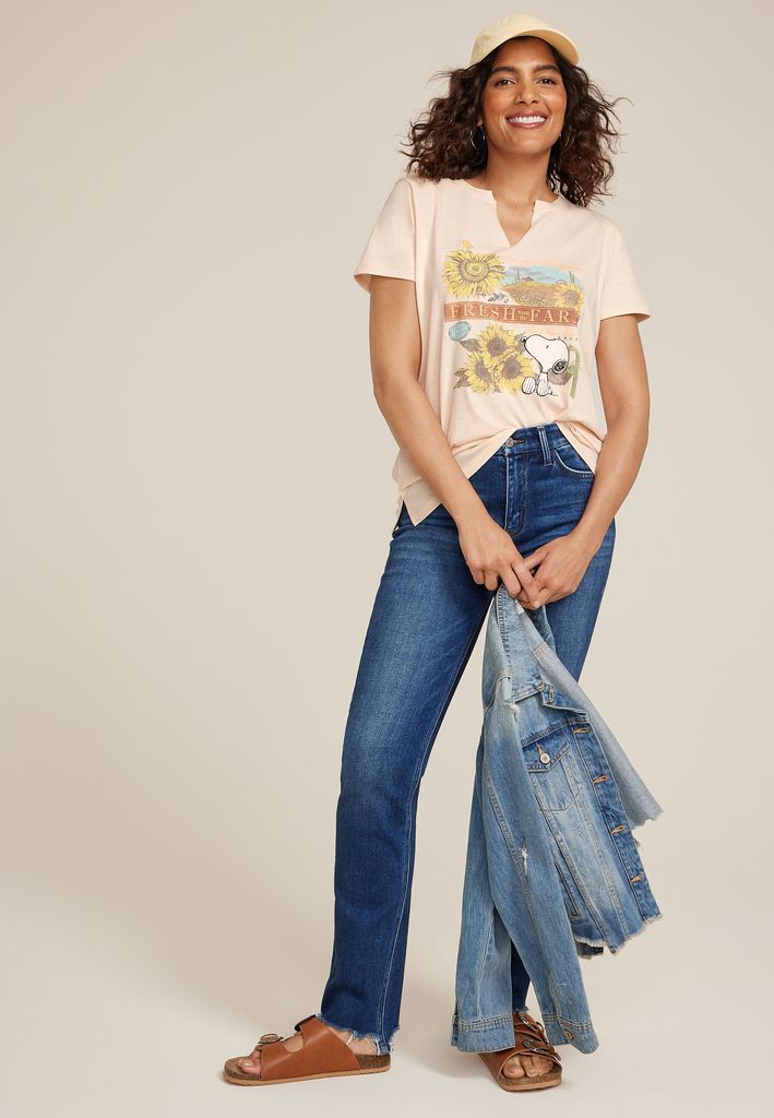 Peanuts Snoopy Sunflower Classic Fit Graphic Tee - Image 3