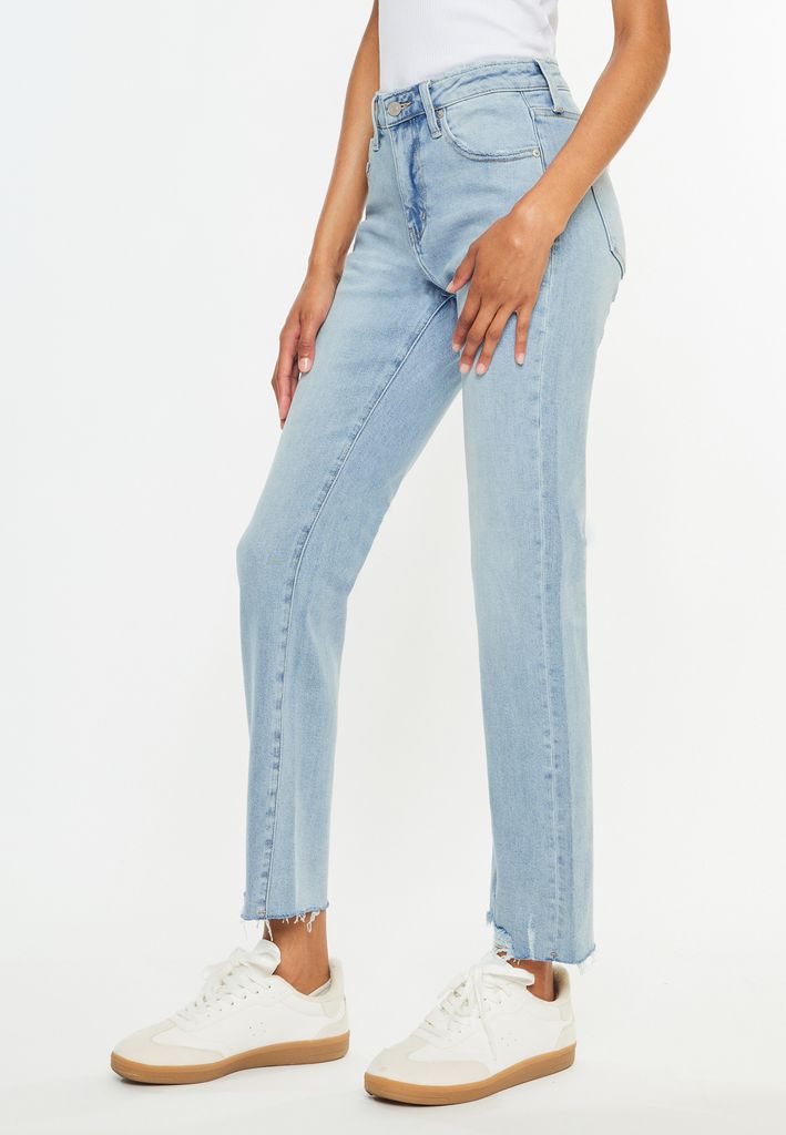 KanCan™ High Rise Ripped Hem Straight Jean - Image 3