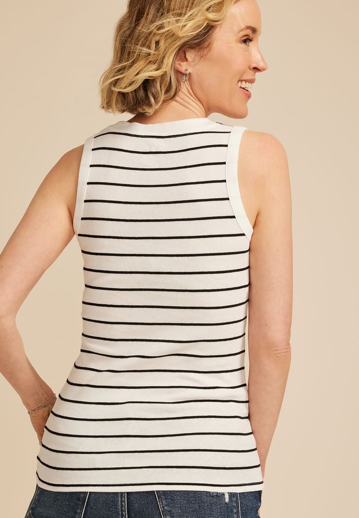 24/7 U Line Striped Tank Top - Image 2