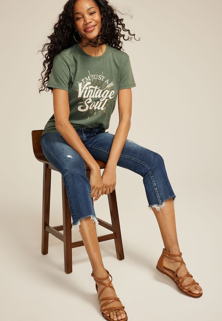 I Am Just A Vintage Soul Relaxed Fit Graphic Tee - Image 3