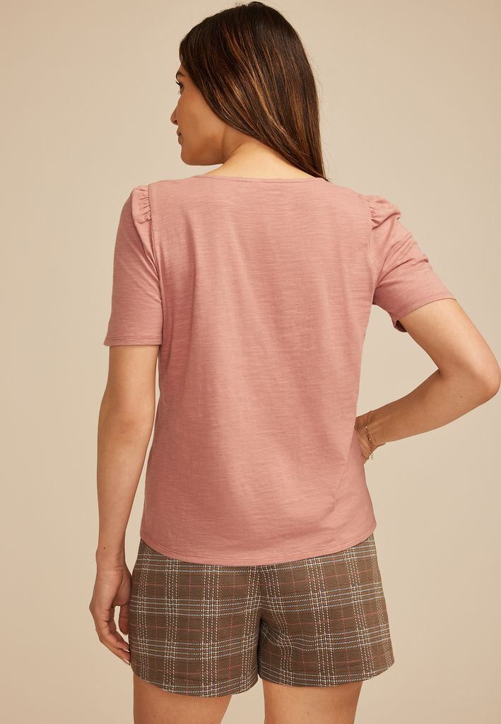 Snap Front Short Sleeve Top - Image 2
