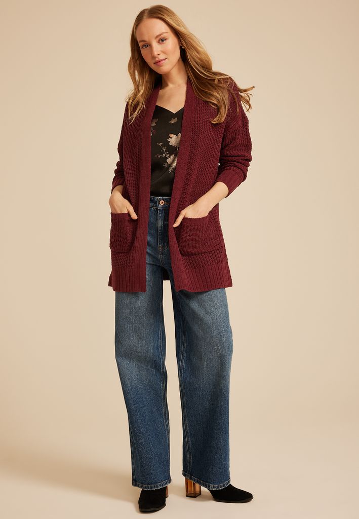Chenille Open Front Cardigan - Image 3