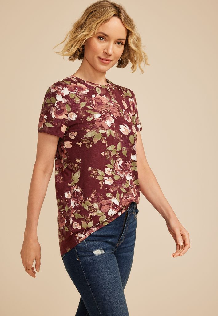 24/7 Kennedy Floral Crew Neck Tee