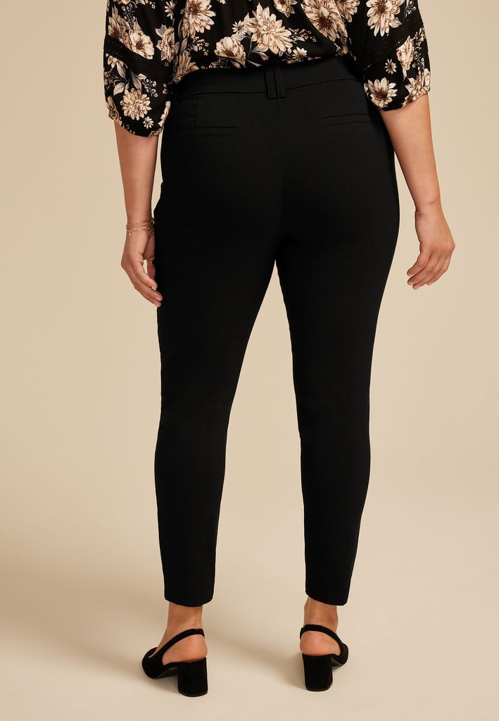Plus Size Bengaline Constructed Waist Mid Rise Skinny Dress Pant - Image 2