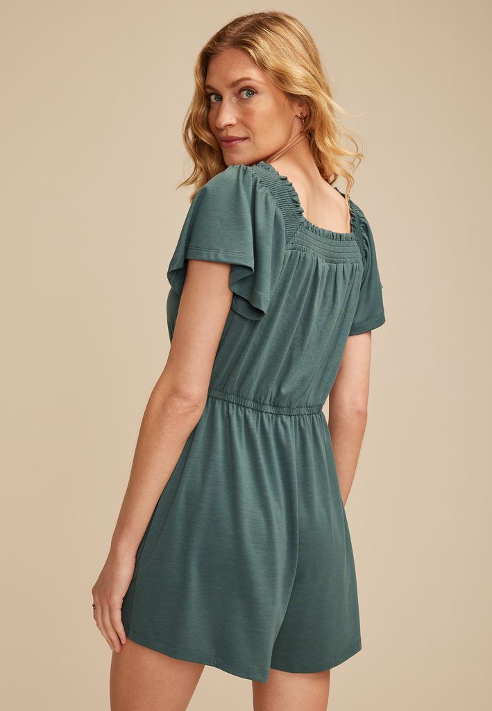Bare Smocked Square Neck Romper - Image 2