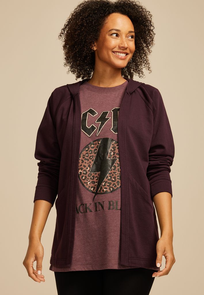 French Terry Hooded Cardigan