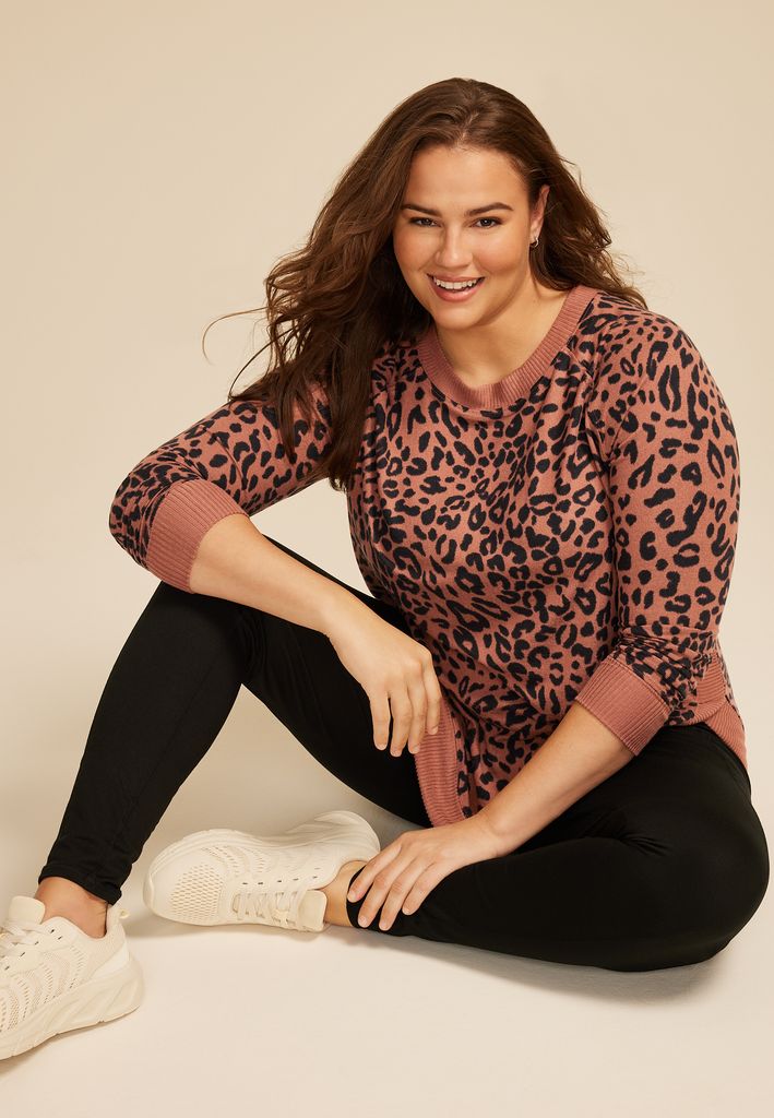 Plus Size Haven Leopard Round Hem Tunic - Image 3