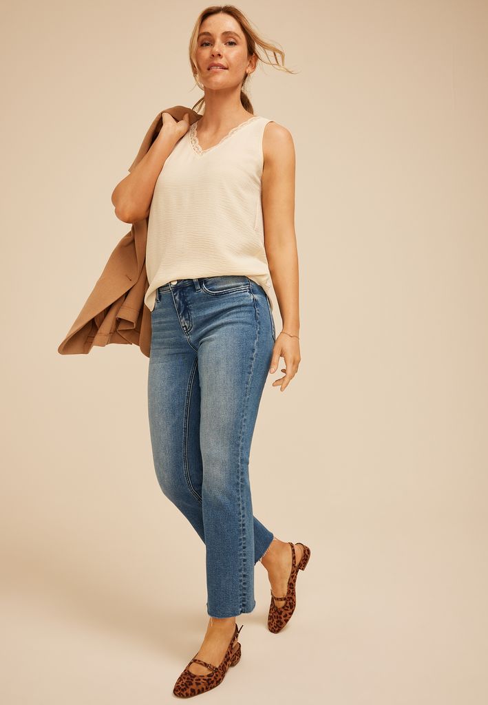 Lace Trim V Neck Tank Top - Image 3