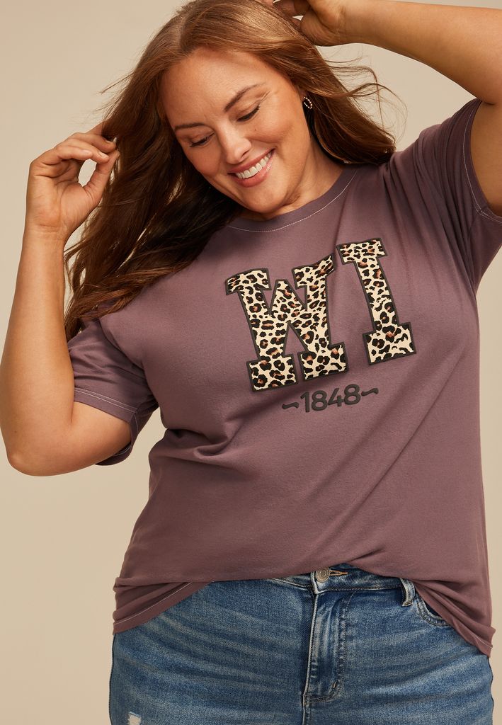 Plus Size Leopard State Relaxed Graphic Tee