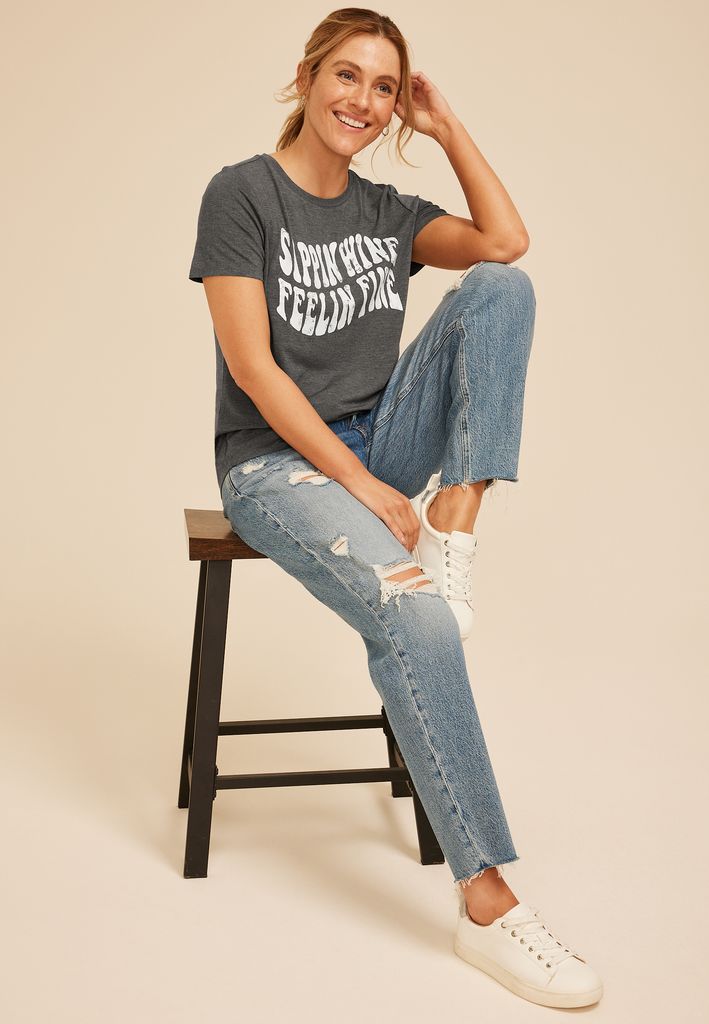Sippin Wine Feelin Fine Classic Fit Graphic Tee - Image 3