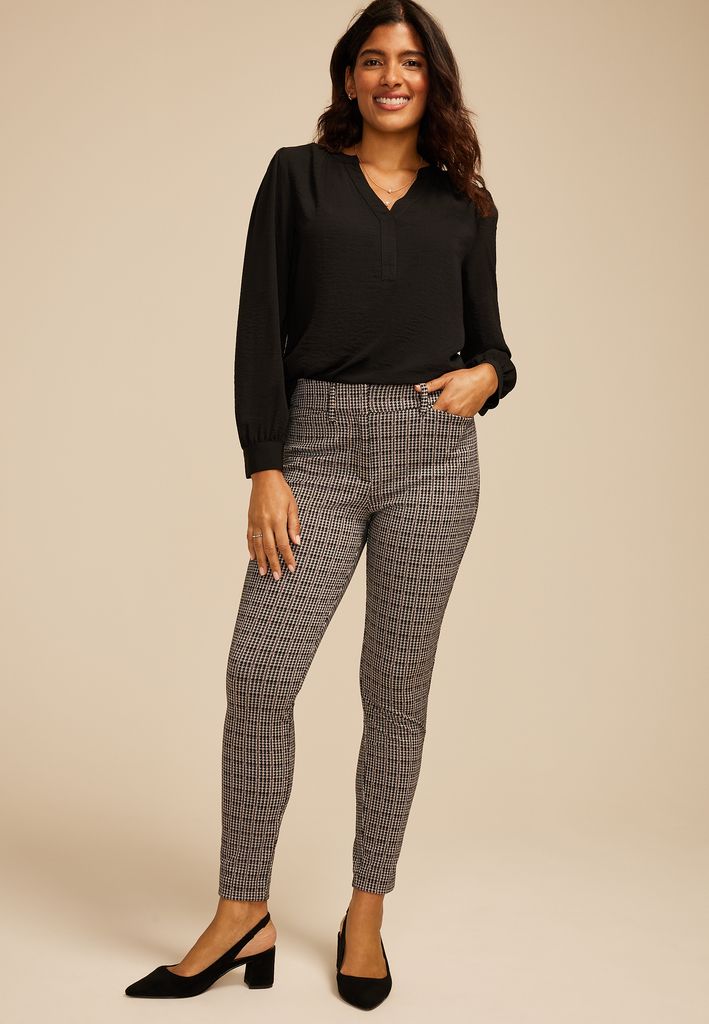 Houndstooth Ponte Skinny Pant - Image 3