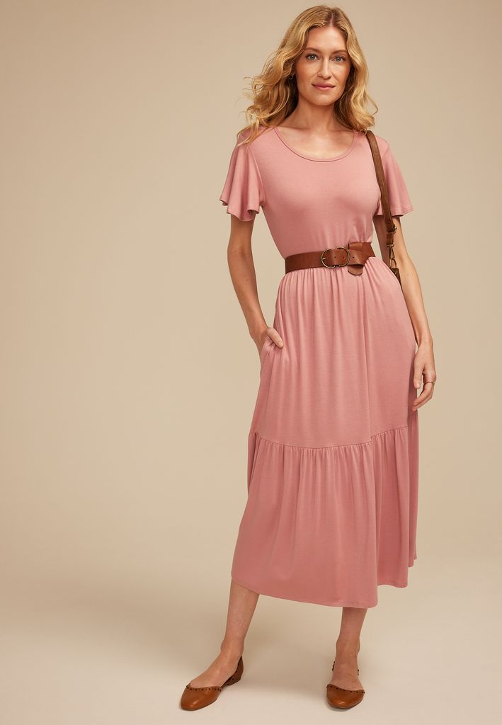 24/7 Flutter Sleeve Midi Dress - Image 3