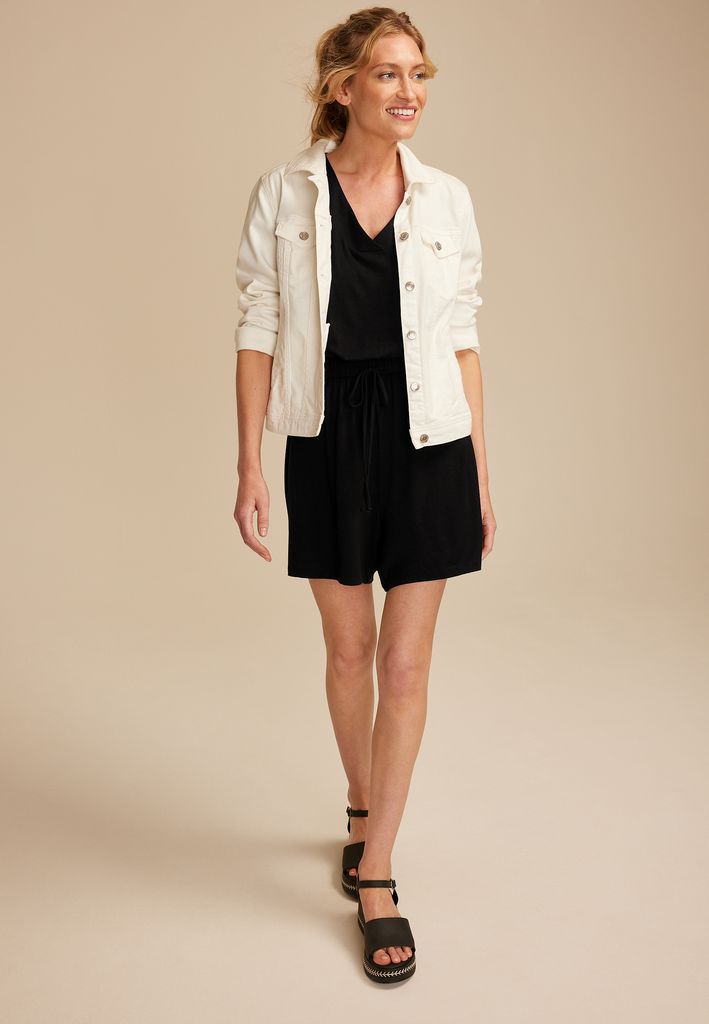 24/7 V Neck Tie Waist Romper - Image 3