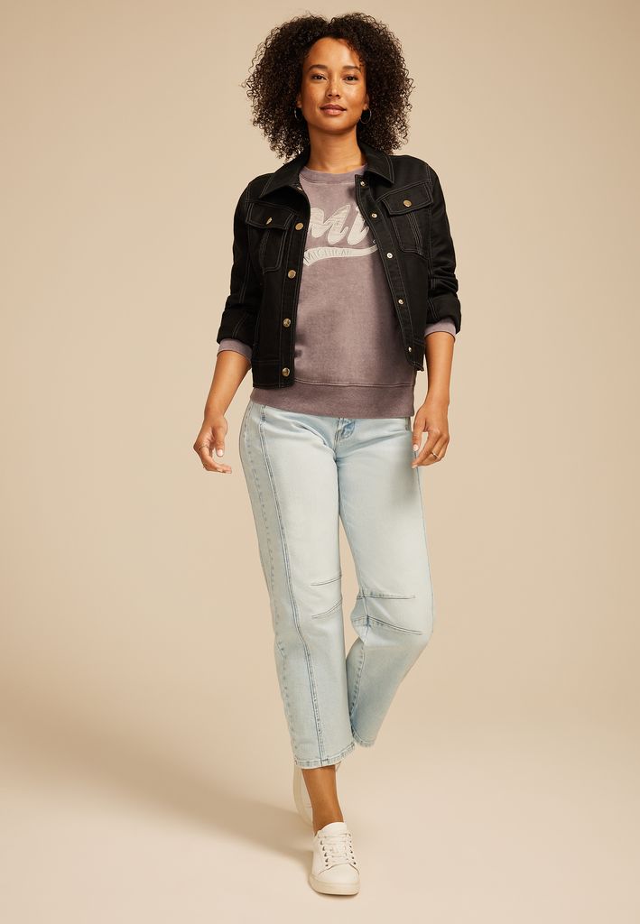 State Satin Letter Crew Neck Sweatshirt - Image 3