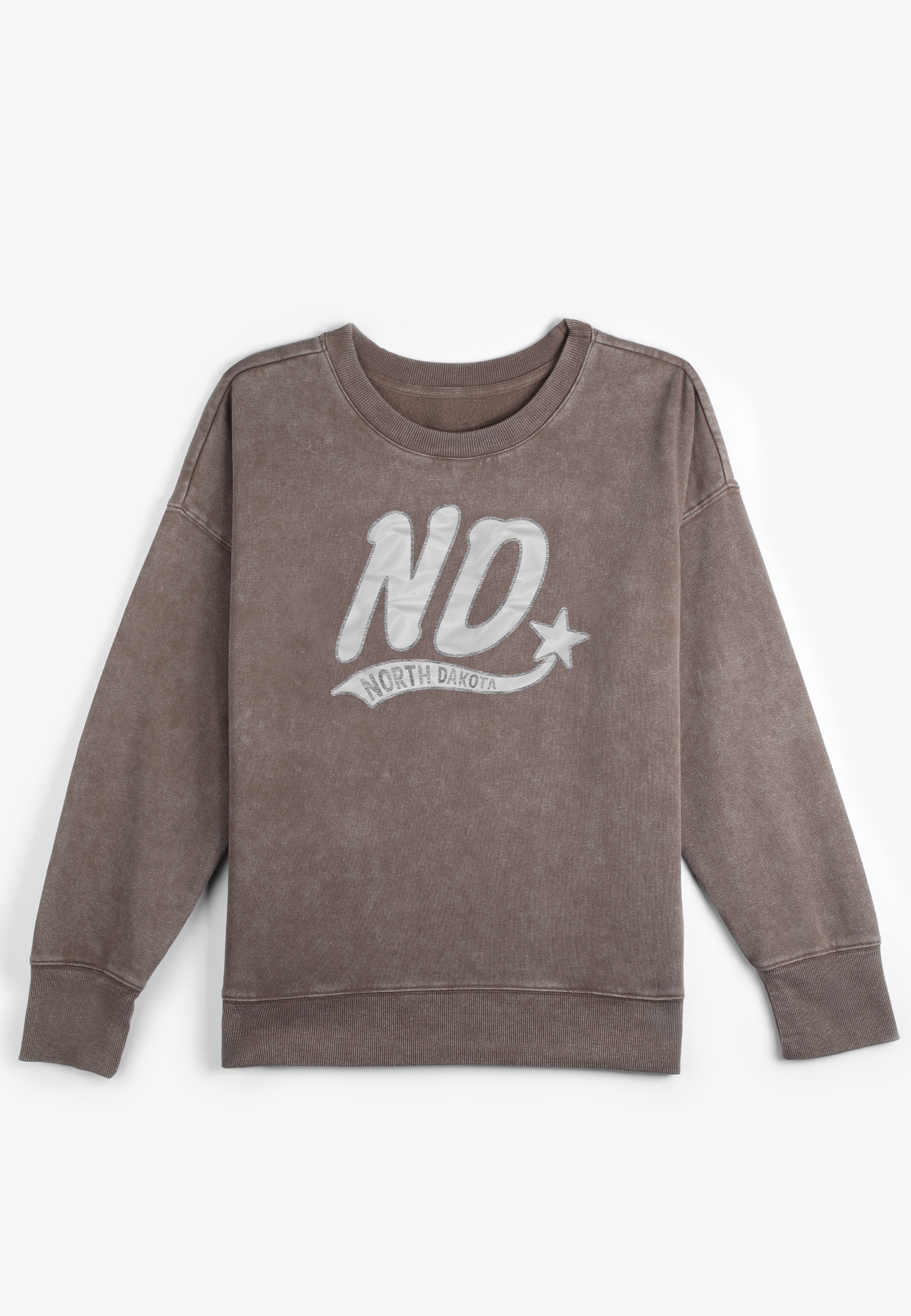 Plus Size State Satin Letter Crew Neck Sweatshirt