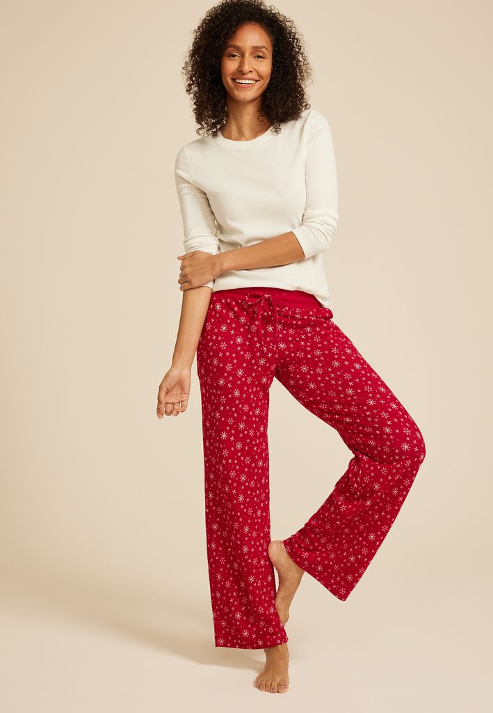 Hacci Snowflake Wide Leg Pajama Pants - Image 3