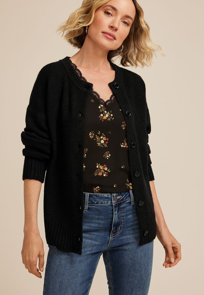 Knit Button Front Cardigan - Image 3