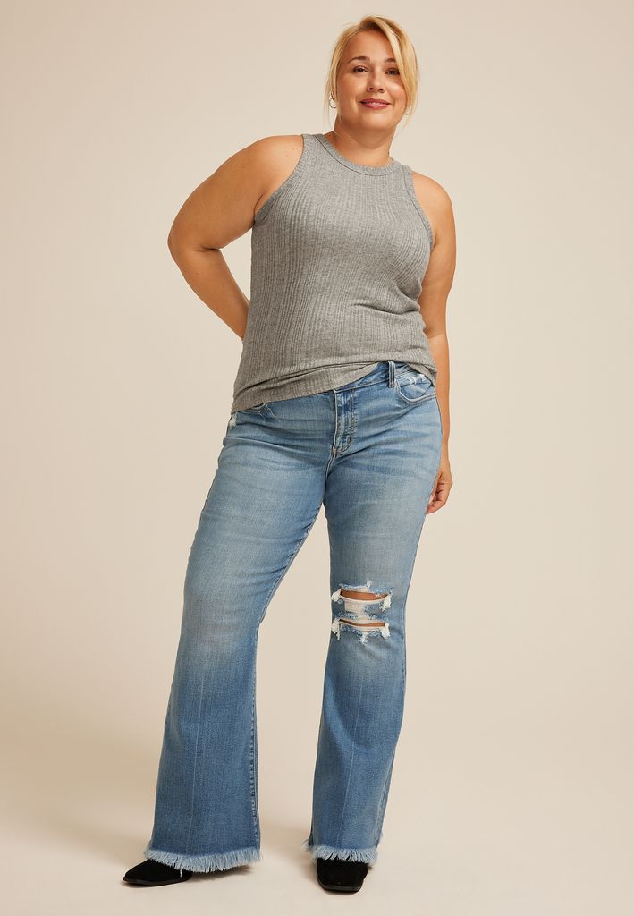 Plus Size 24/7 Highline Metallic Variegated Ribbed Tank Top - Image 3