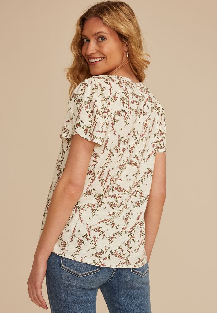 24/7 Holland Floral Tulip Sleeve Tee - Image 2