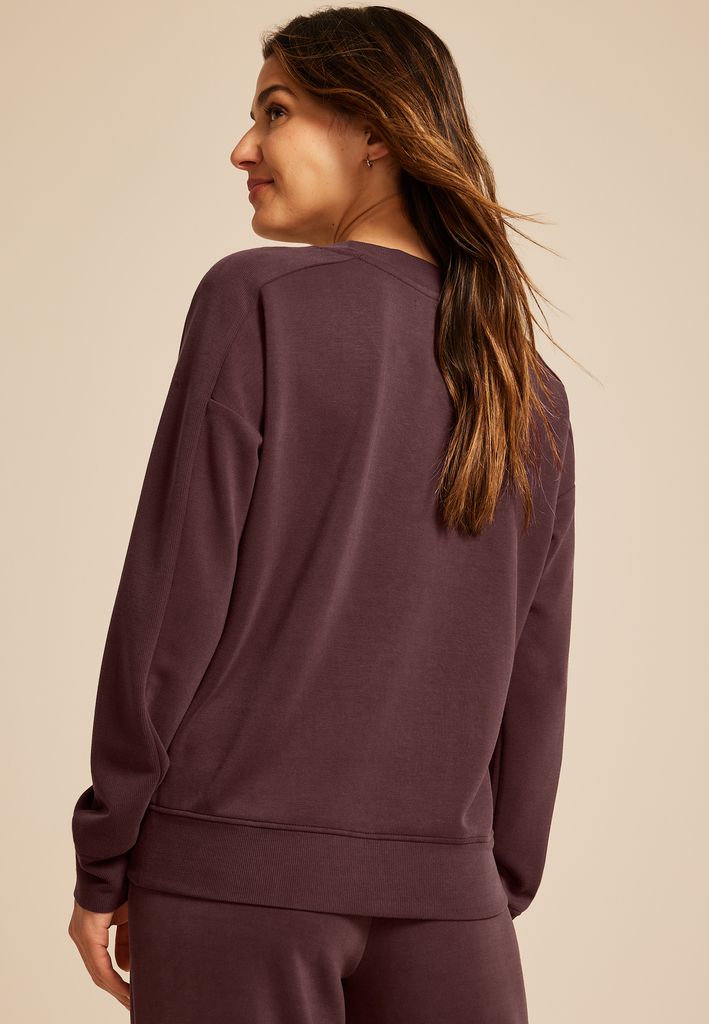 Scuba Knit V Neck Sweatshirt - Image 2