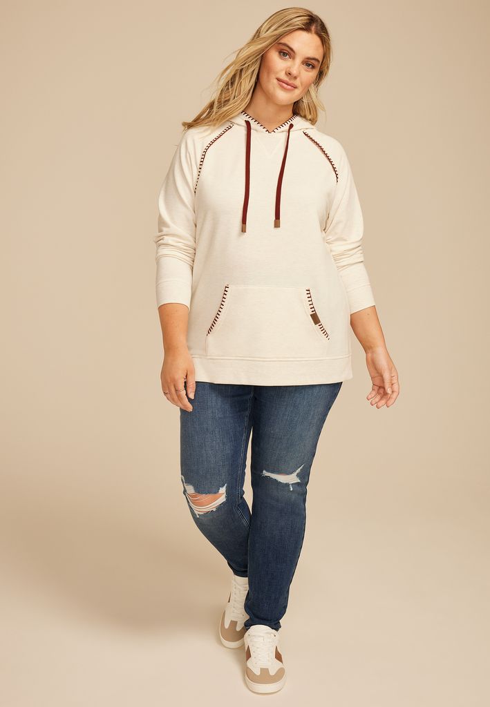 Plus Size Homeward Whipstitch Hoodie - Image 3