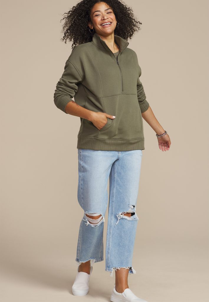 Variegated Half Zip Sweatshirt - Image 3