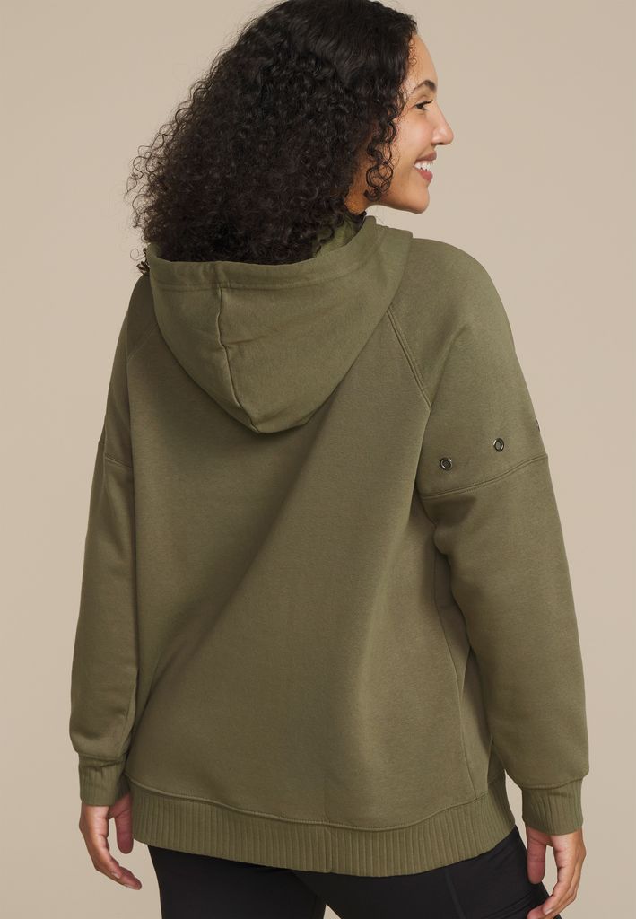 Plus Size Grommet Trim Accent Hoodie - Image 2