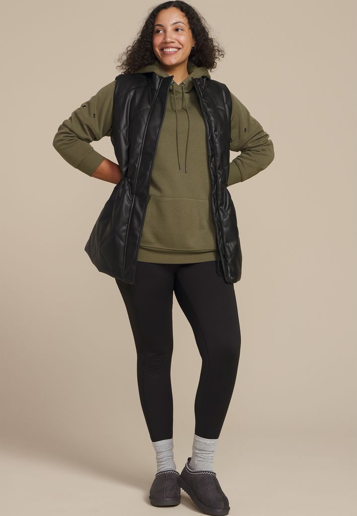 Plus Size Grommet Trim Accent Hoodie - Image 3